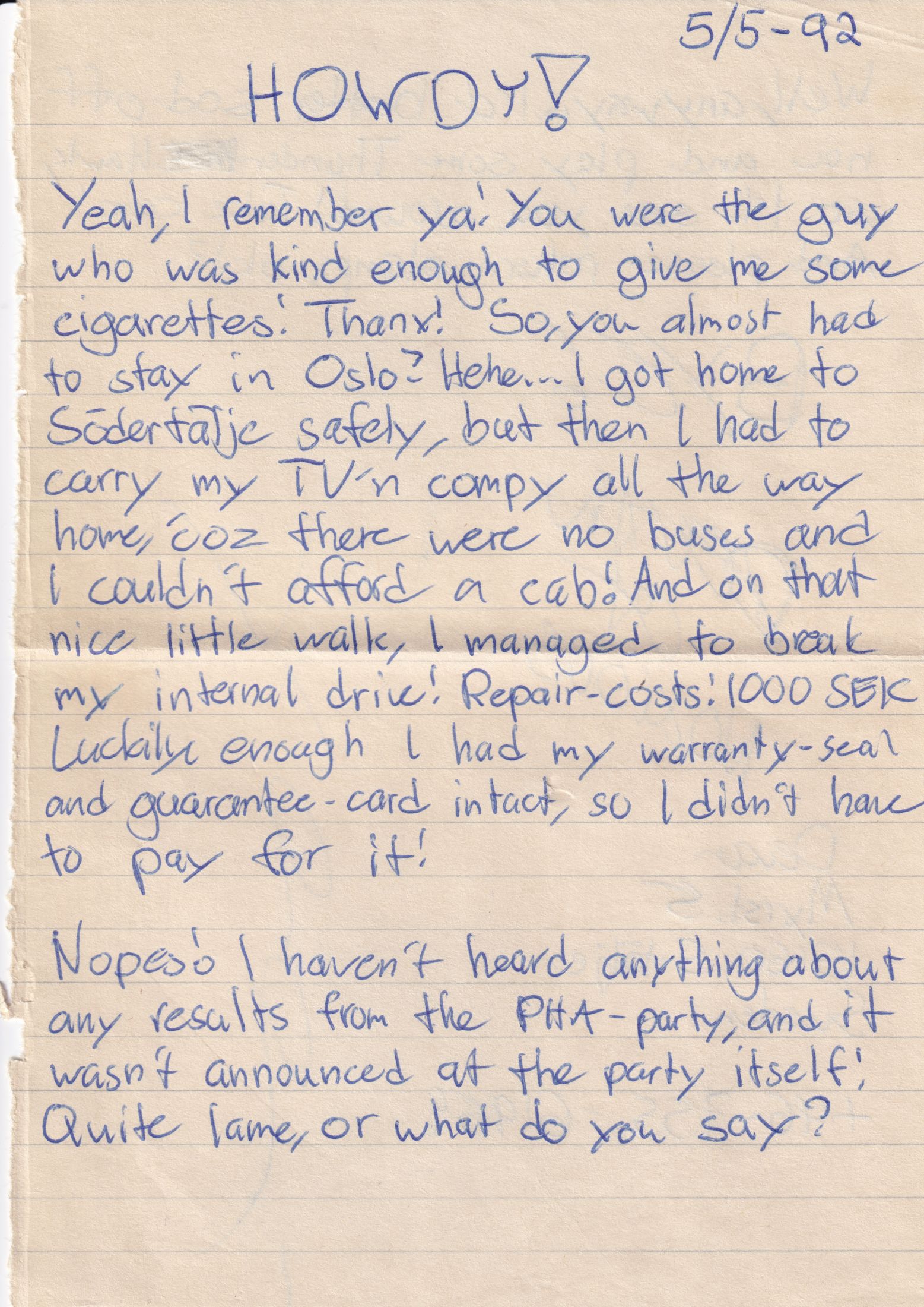 Letter 1 page A