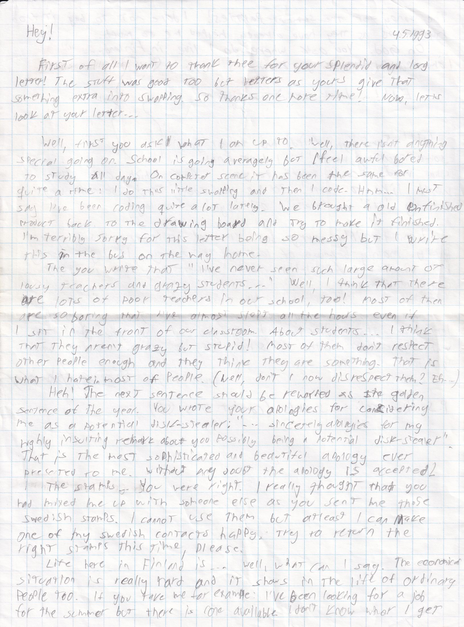 Letter 1 page A