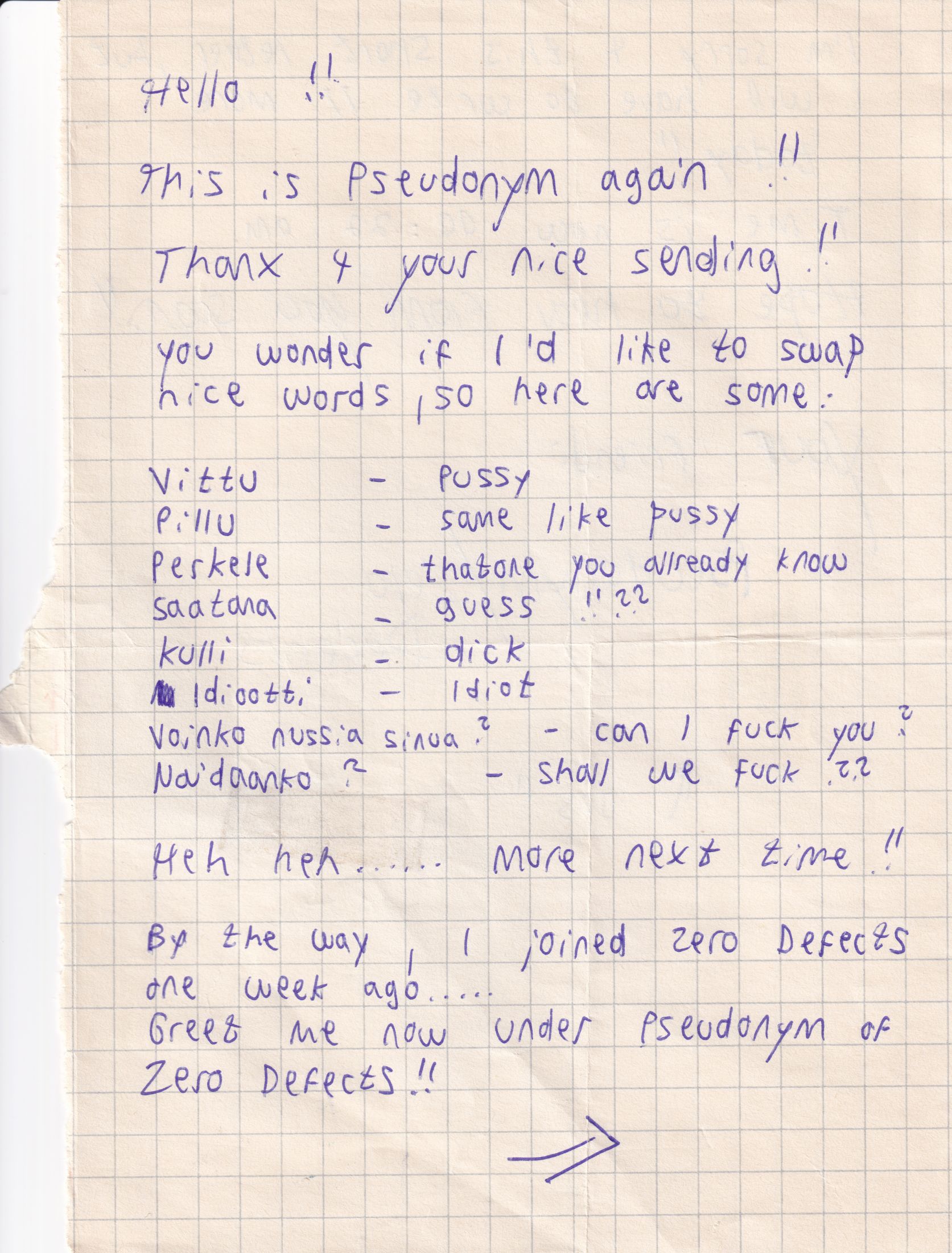 Letter 1 page A