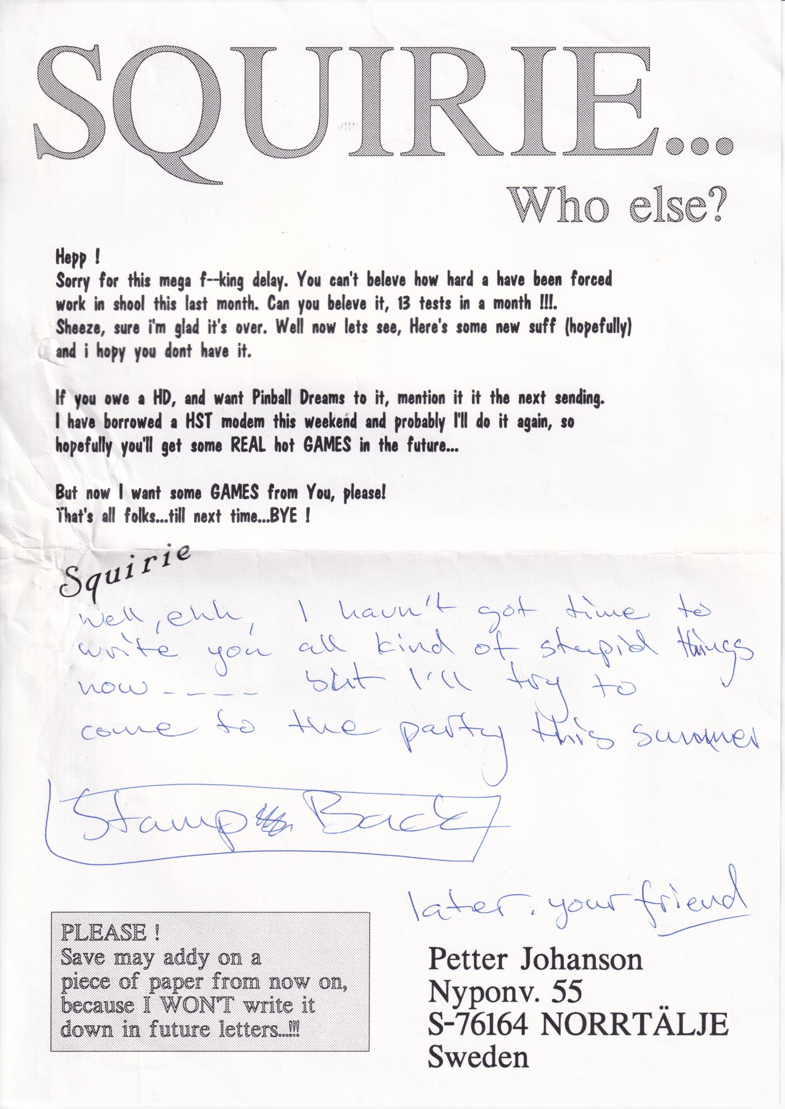 Letter 1 page A