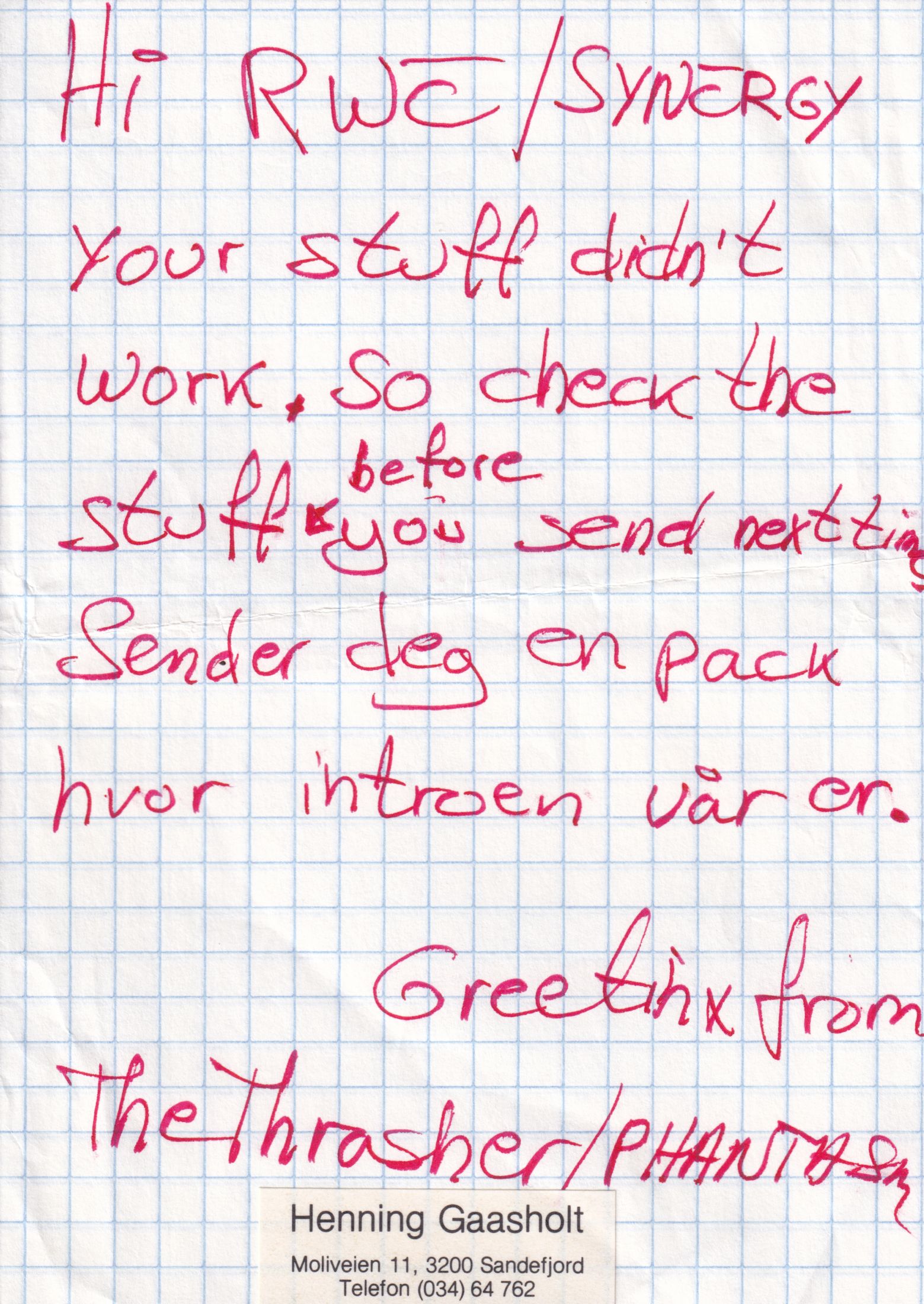 Letter 1 page B